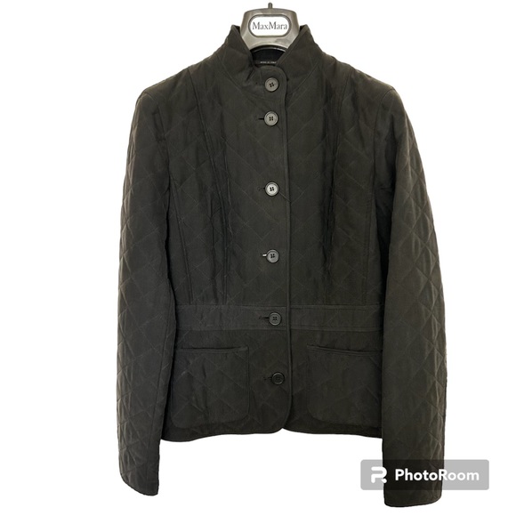 Max Mara Weekend Quilted Black Jacket Size 2 - Picture 1 of 5